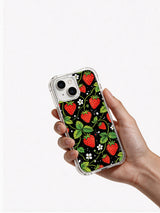 Midnight Strawberry Field iPhone 14 Plus case hand-held view