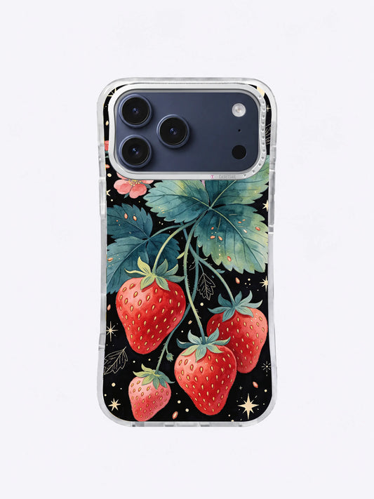 Midnight Strawberry Moon iPhone case, Crimson Strawberry Moonvine pattern