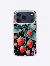 Midnight Strawberry Moon iPhone case, Twin Berry Night Garden pattern