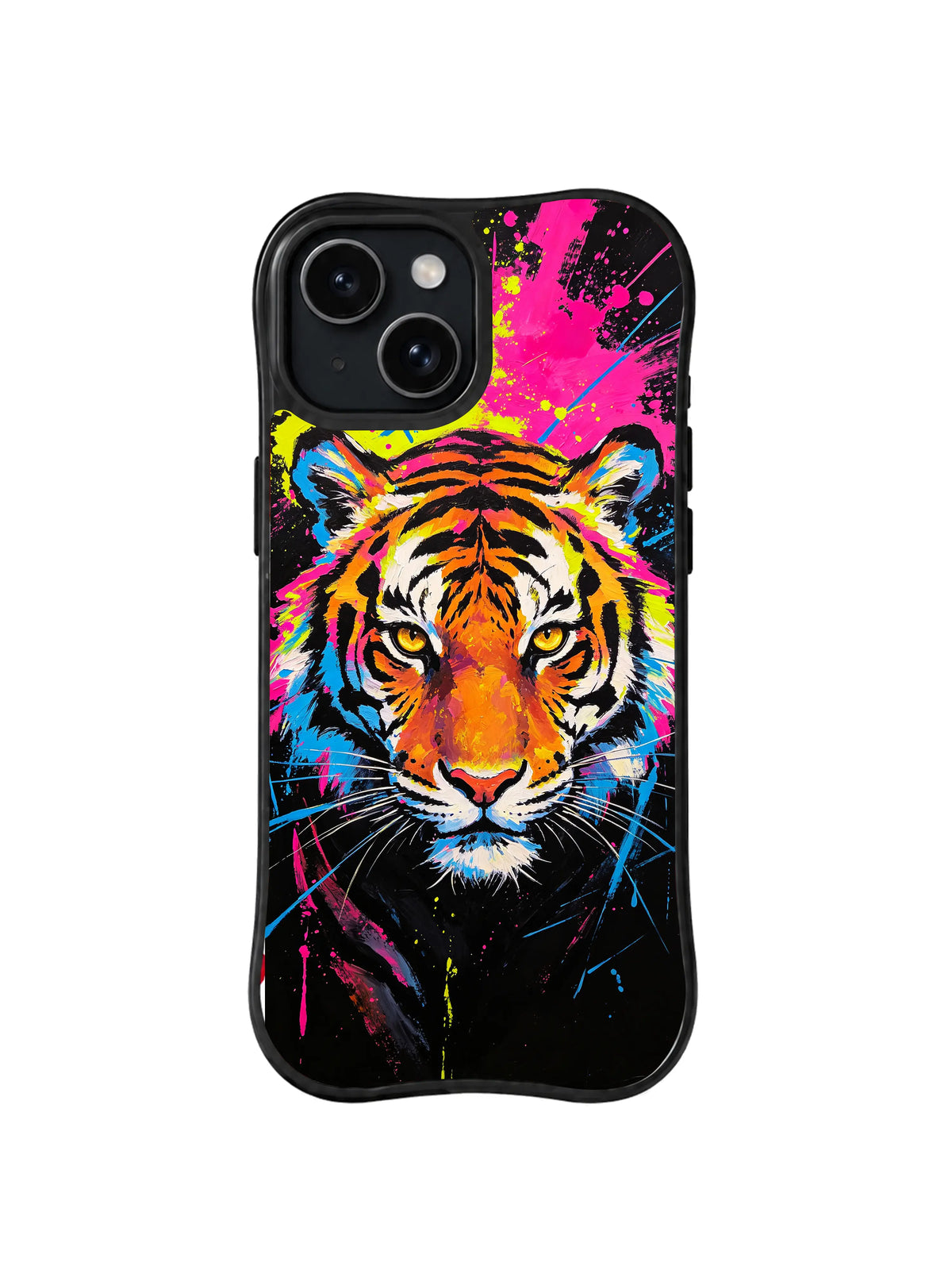 Electric Stripe Guardian neon tiger iPhone 15 Plus case
