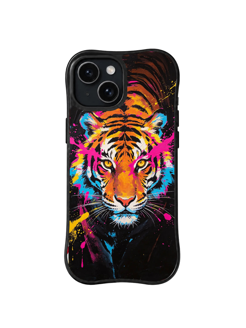 Midnight Tiger Voltage iPhone 15 Plus Case – Neon Tiger Art