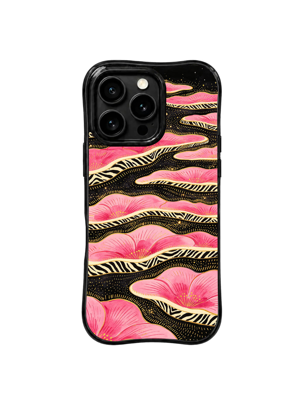 Pink Zebra Vase pattern iPhone 15 Pro case