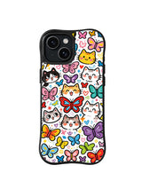 Pastel Flutter Cats butterfly cat pattern for iPhone 15 case