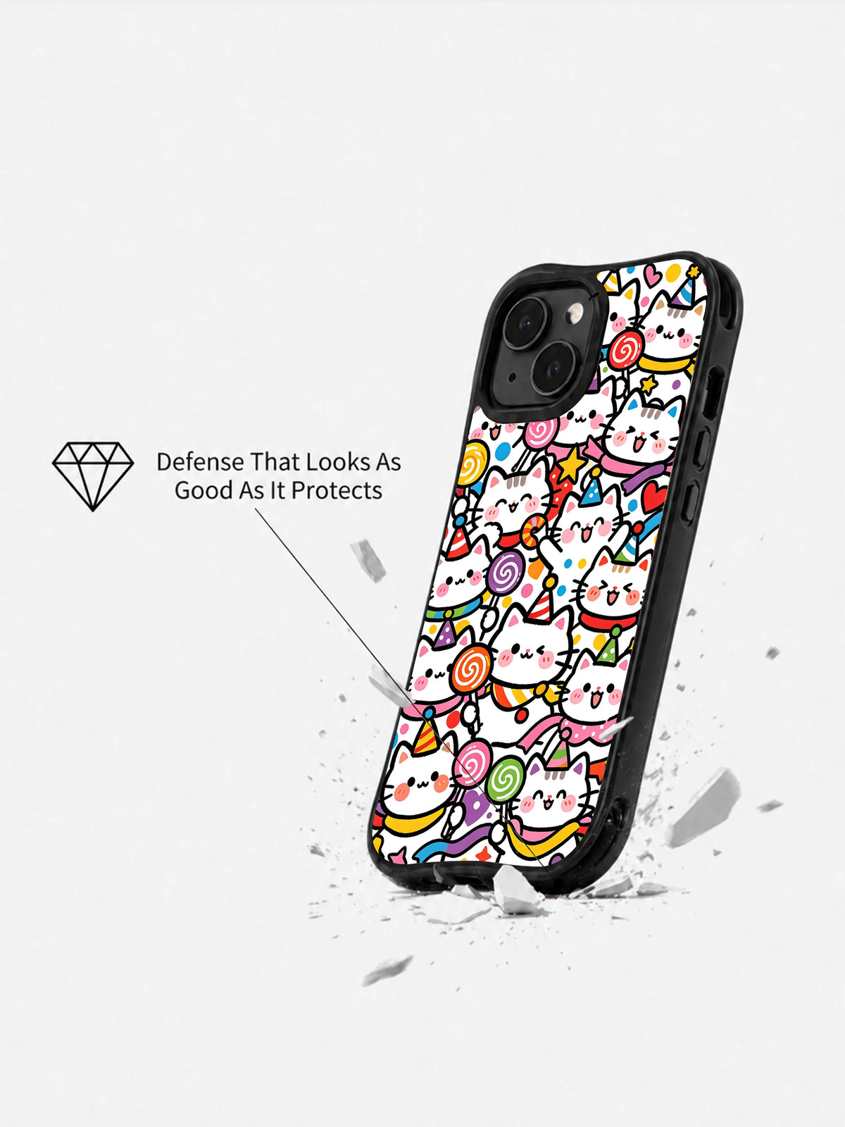 Candy Cat Carnival iPhone 15 case artwork view 3