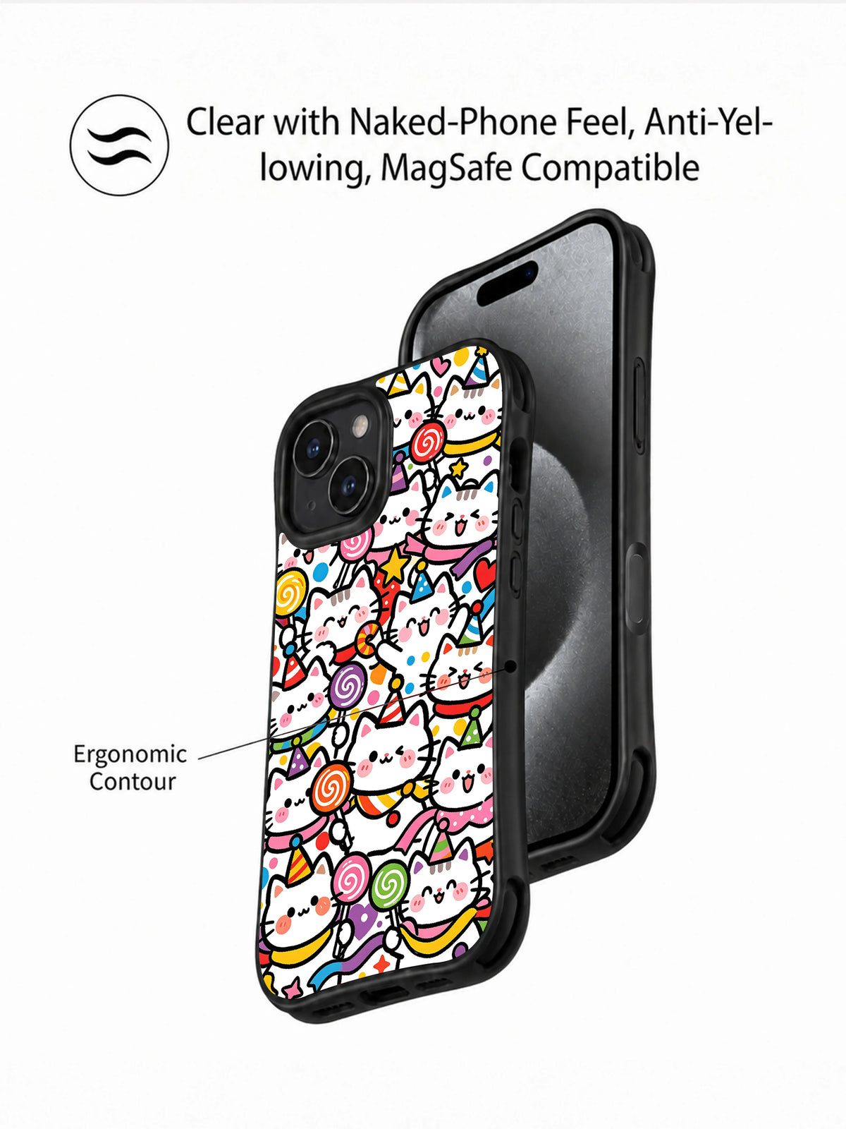Candy Cat Carnival iPhone 15 case artwork view 5