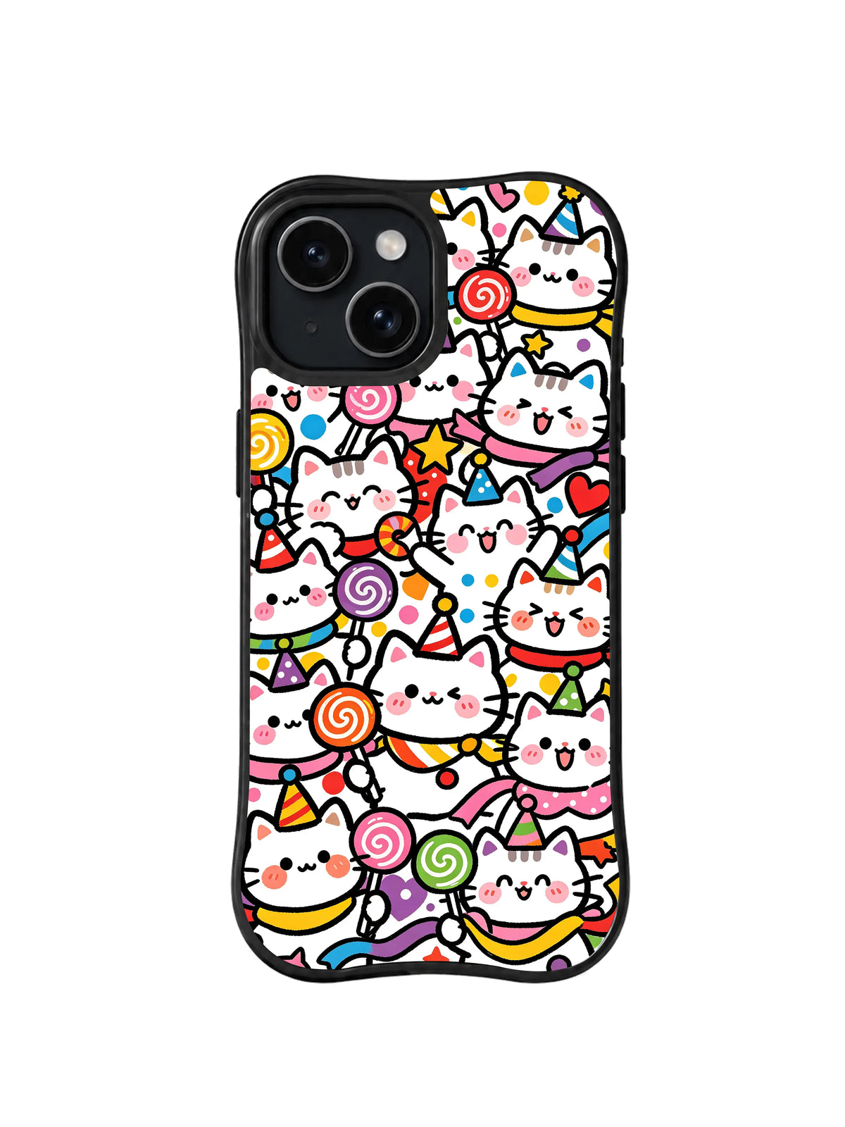 Candy Cat Tower candy cat pattern for iPhone 15 case