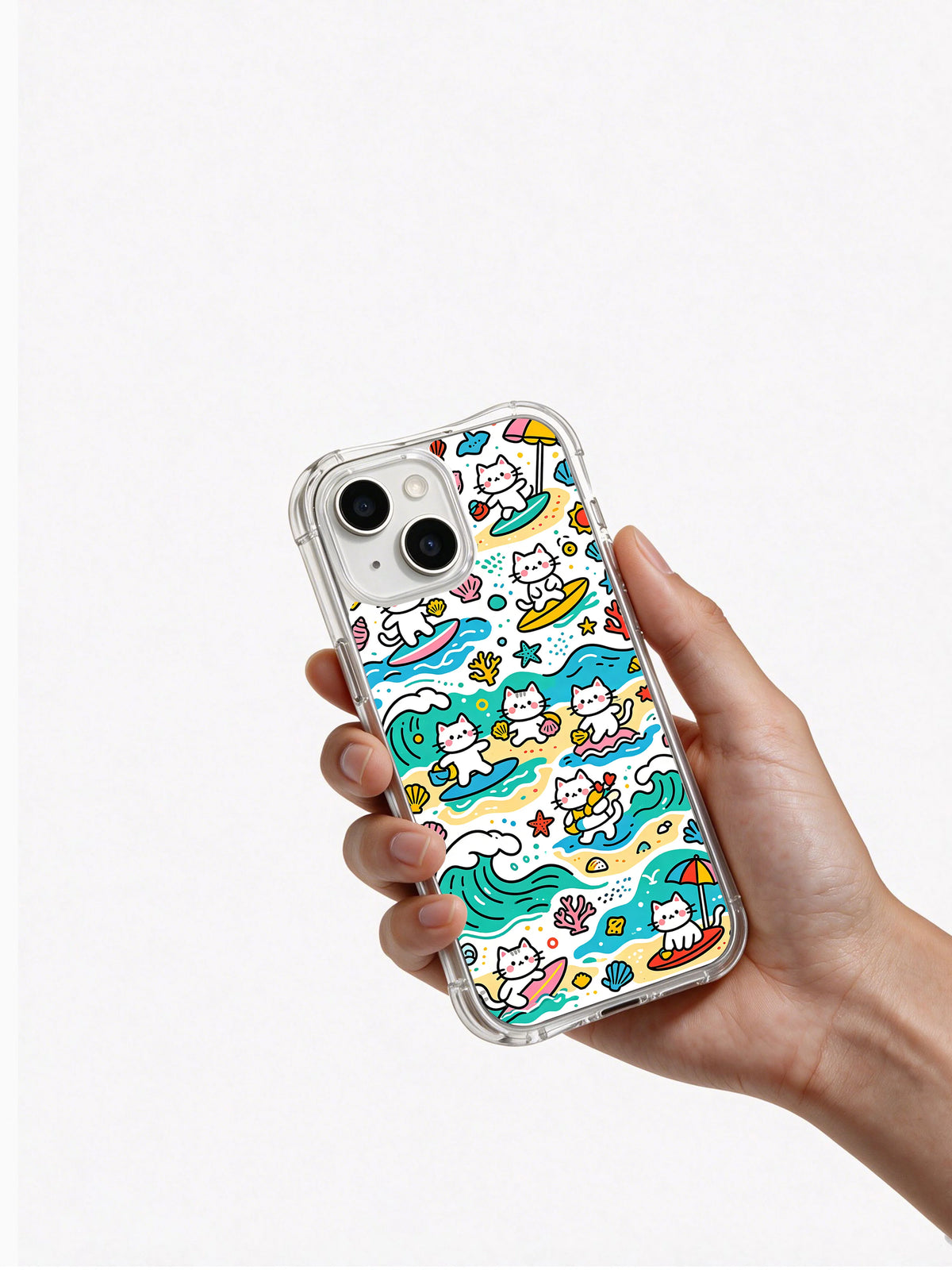Coastal Cat Parade iPhone 15 case artwork view 6