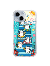 Coastal Choir Steps coastal cat pattern for iPhone 15 case