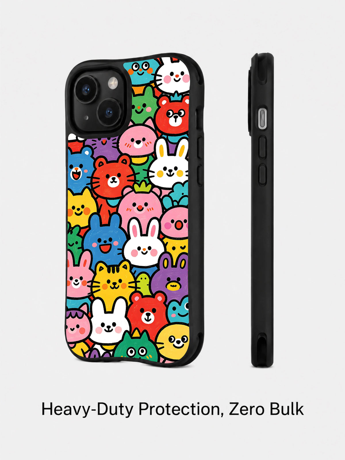 Colorful Animal Friends iPhone 15 case artwork view 2