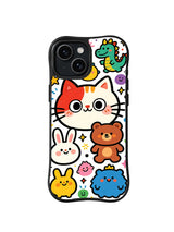 Big Cat Friends animal pattern for iPhone 15 case