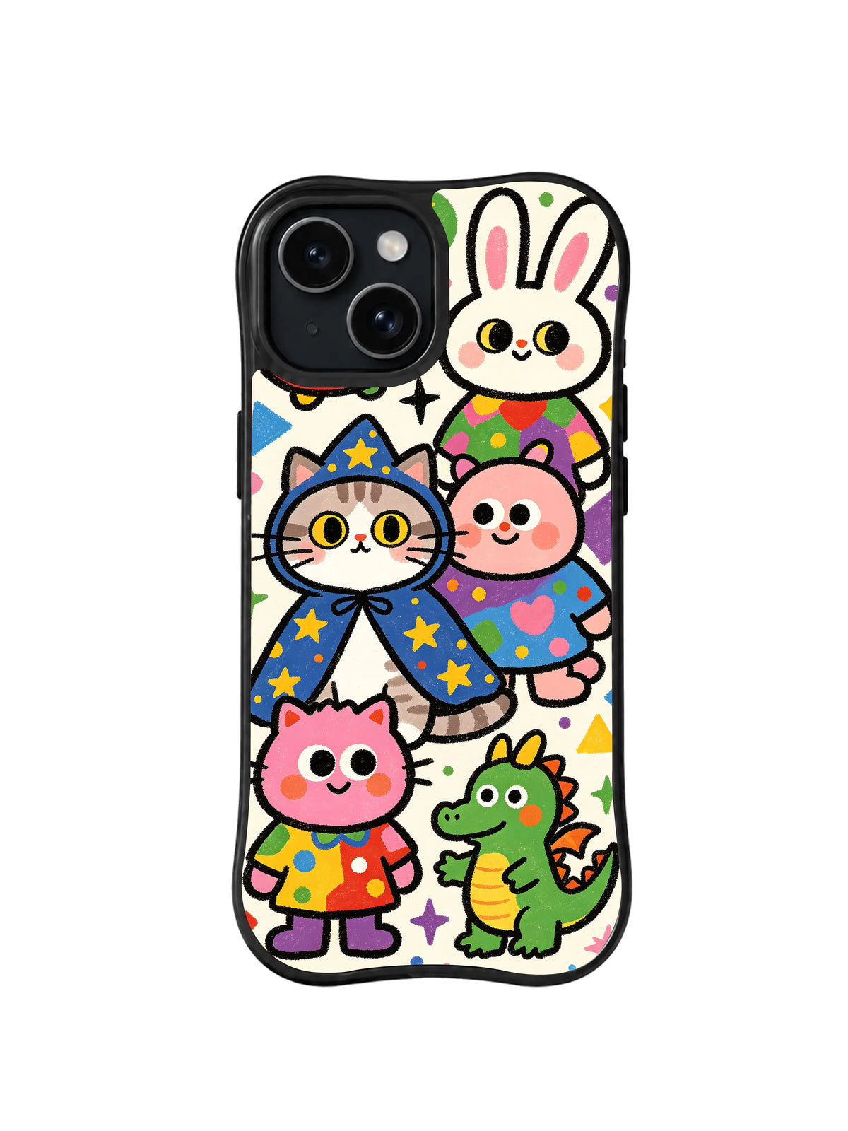 Wizard Friends Circle fantasy animal pattern for iPhone 15 case