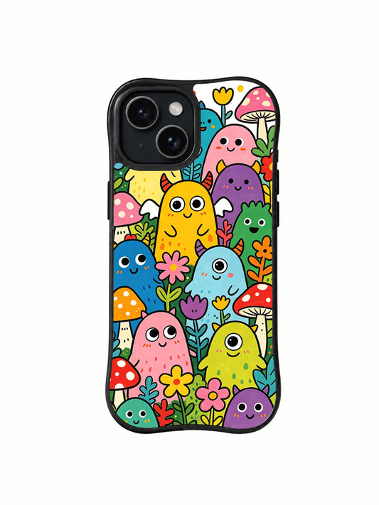 Happy Monster Garden iPhone 15 case artwork view 1