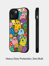 Happy Monster Garden iPhone 15 case artwork view 2