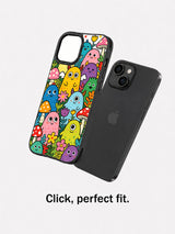 Happy Monster Garden iPhone 15 case artwork view 4