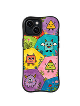 Geometric Monster Play monster pattern for iPhone 15 case