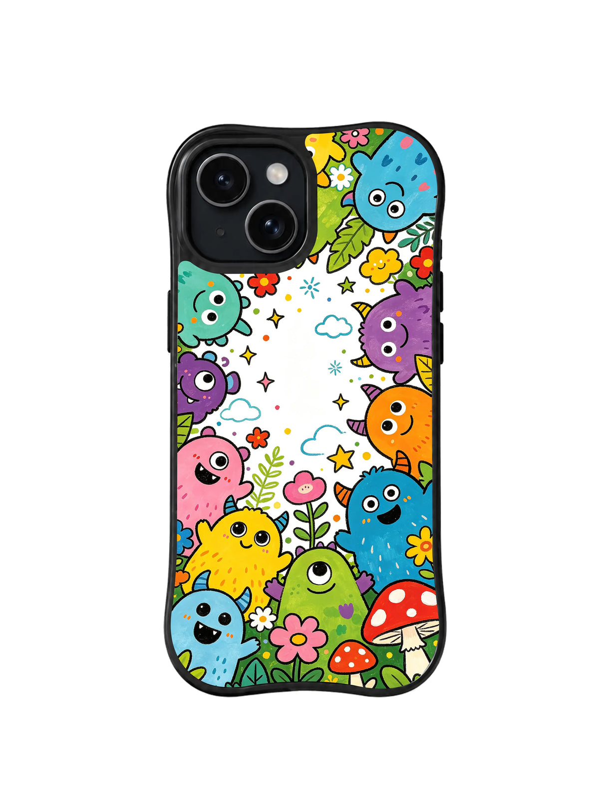 Happy Monster Garden pattern 6 for iPhone 15 case
