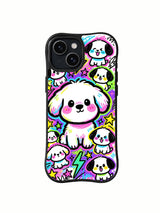 Neon Puppy Party iPhone 15 case artwork view 1