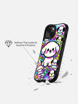 Neon Puppy Party iPhone 15 case artwork view 3