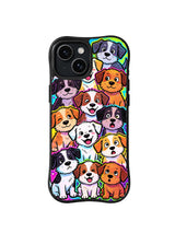 Rainbow Dog Crowd dog pattern for iPhone 15 case