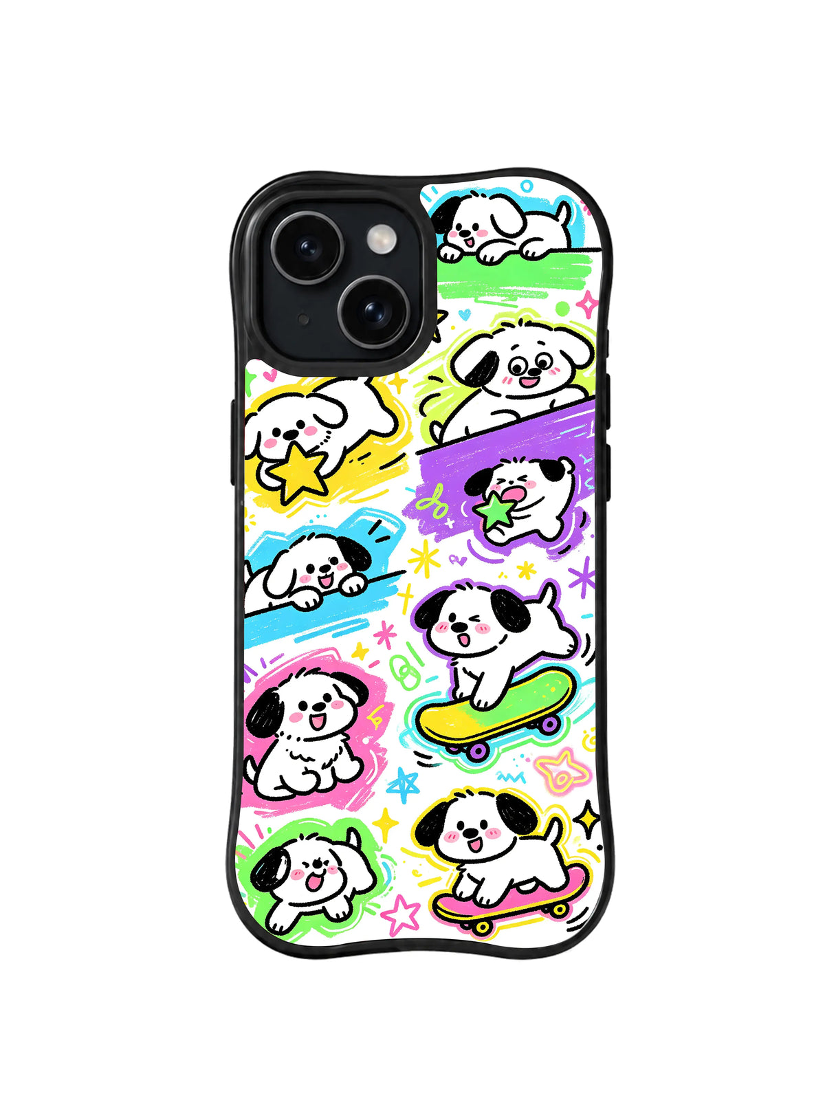 Neon Puppy Party pattern 5 for iPhone 15 case