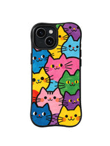 Color Block Cats colorful cat pattern for iPhone 15 case