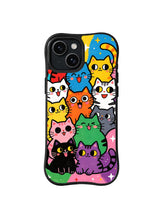 Midnight Cat Galaxy colorful cat pattern for iPhone 15 case