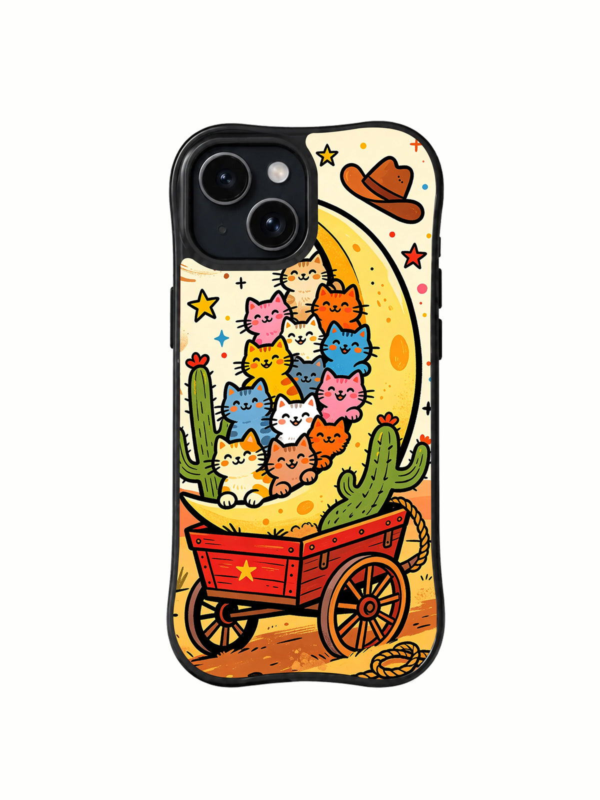 Wild West Meow Town iPhone 15 case artwork view 1