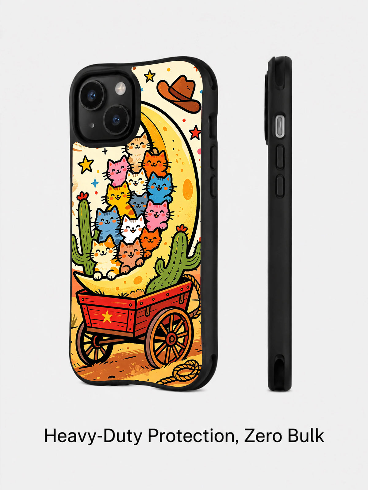 Wild West Meow Town iPhone 15 case artwork view 2