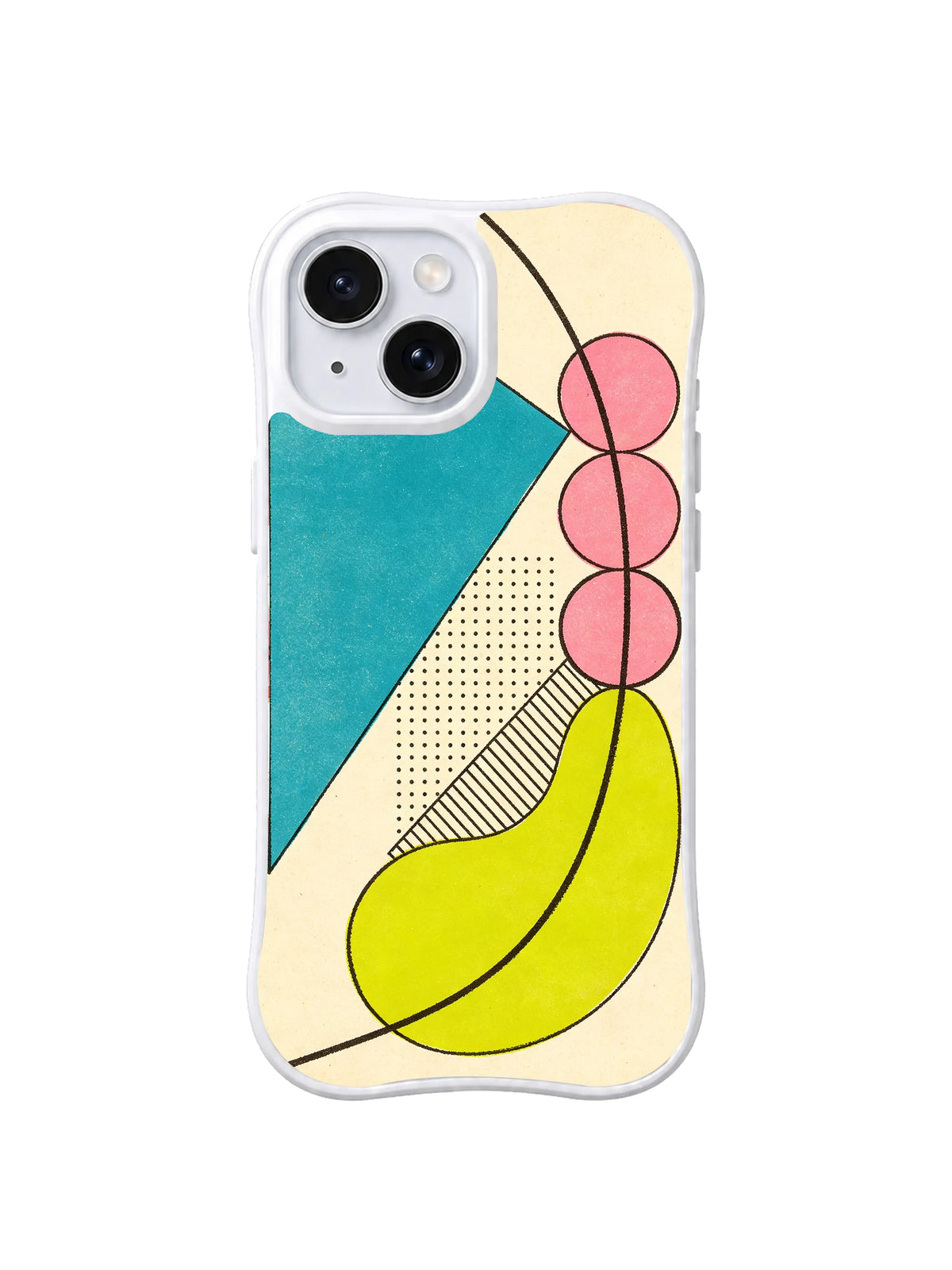 Mint Horizon Pebbles iPhone 15 case pattern
