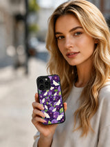 Product or handheld view of the Plum Star Moth Dreamers case
