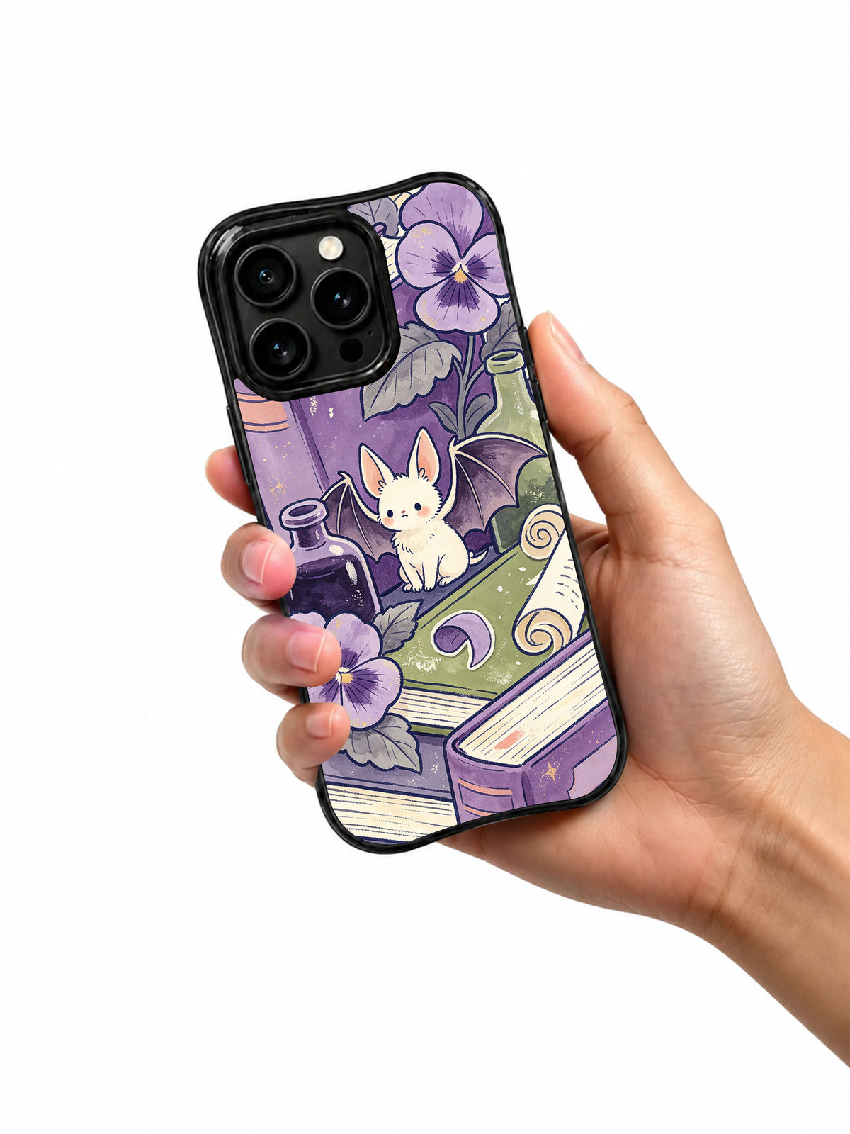 Product or handheld view of the Violet Library Batlings case