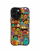 Mischief Market Creatures iPhone 13 Pro case in Monster Stall Block Party pattern