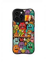 Mischief Market Creatures iPhone 13 Pro case in Produce Market Monster Crowd pattern
