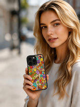 Lifestyle view of Mischief Market Creatures iPhone 13 Pro case