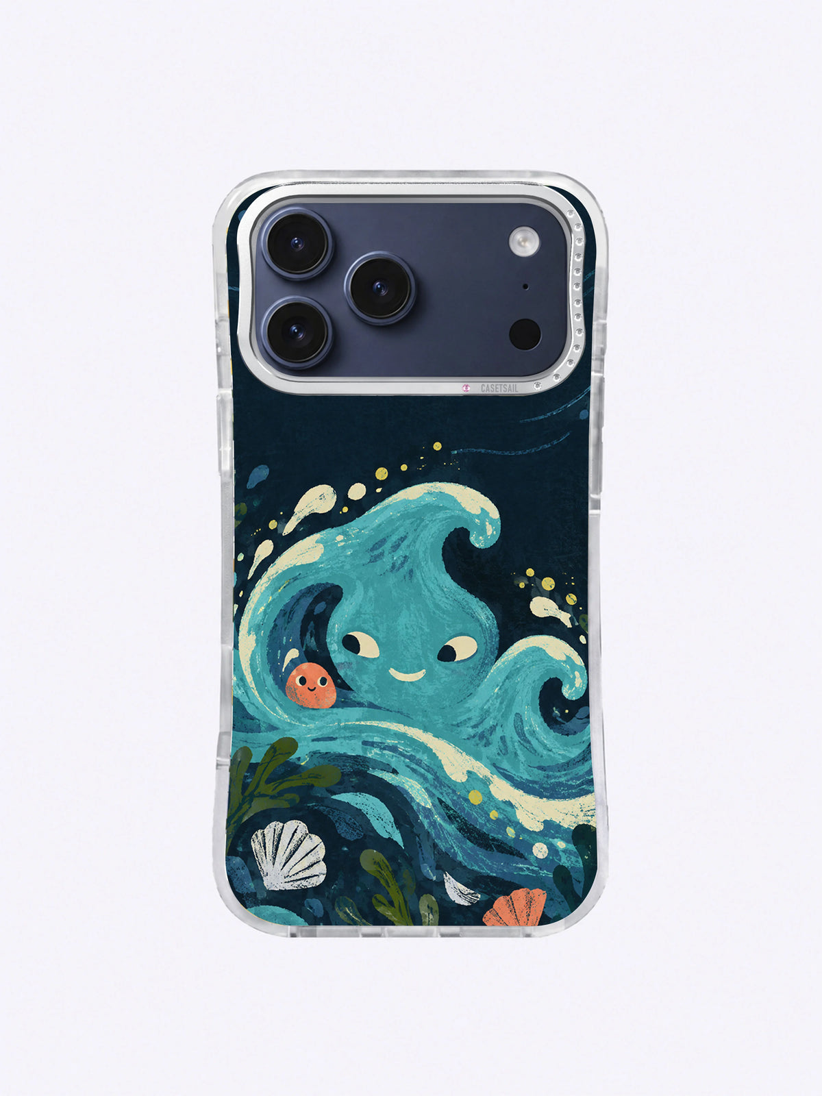 Front product view of The Tide with Mismatched Eyes iPhone 17 Pro Max case