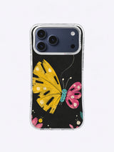 Pollen Curve Courier artwork swatch for The Butterfly That Missed the Beat iPhone 17 Pro Max Case