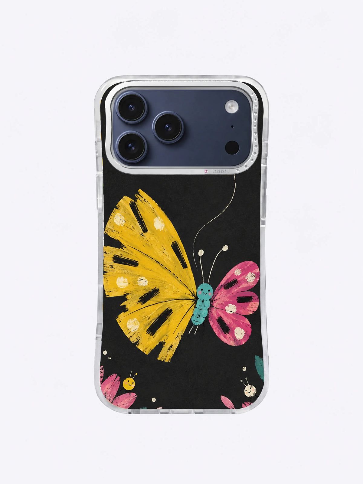 Pollen Curve Courier artwork swatch for The Butterfly That Missed the Beat iPhone 17 Pro Max Case