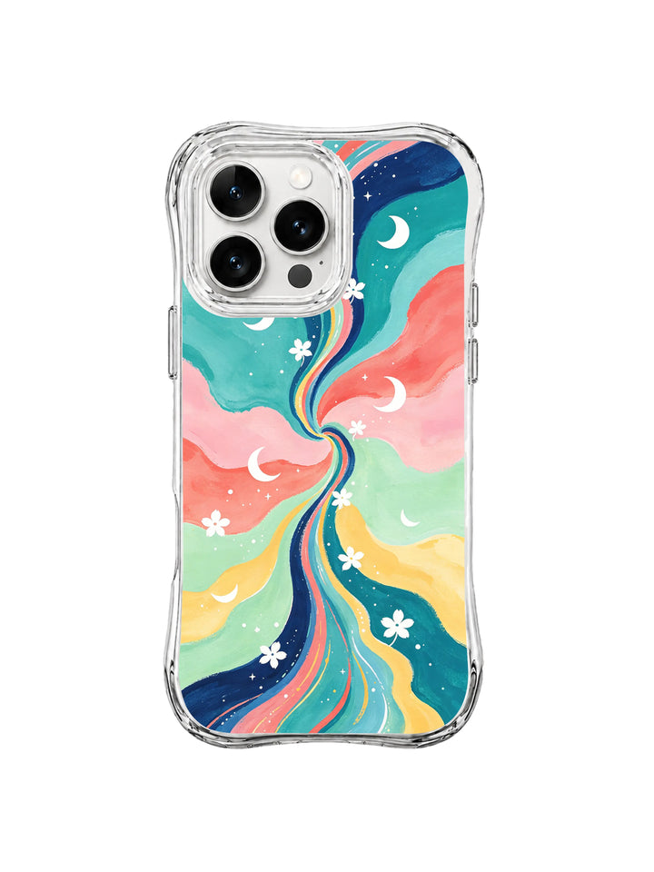 Moon Flower Ocean iPhone 15 Pro Max Case – Celestial Floral Art