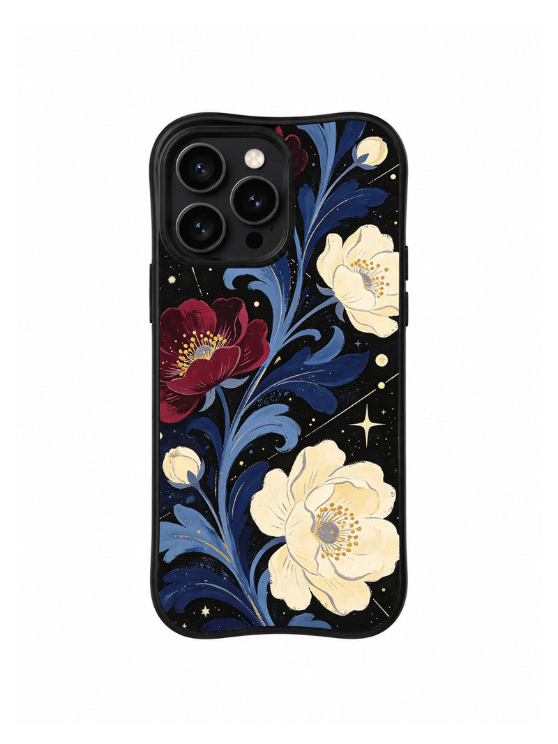 Moon Garden Echo iPhone 15 Pro Case – Celestial Floral Art