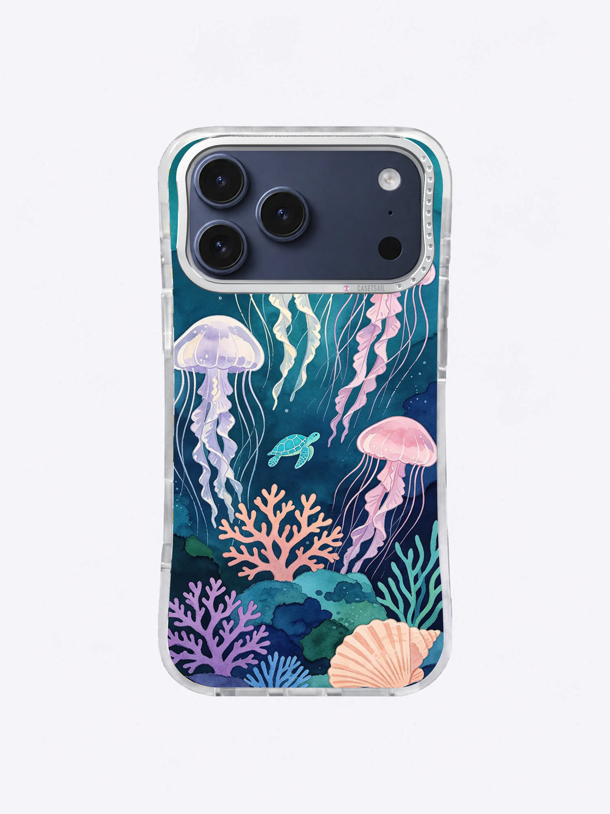 Lavender Tide Procession jellyfish ocean art iPhone case