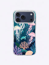 Pink Bell Current jellyfish coastal art iPhone case