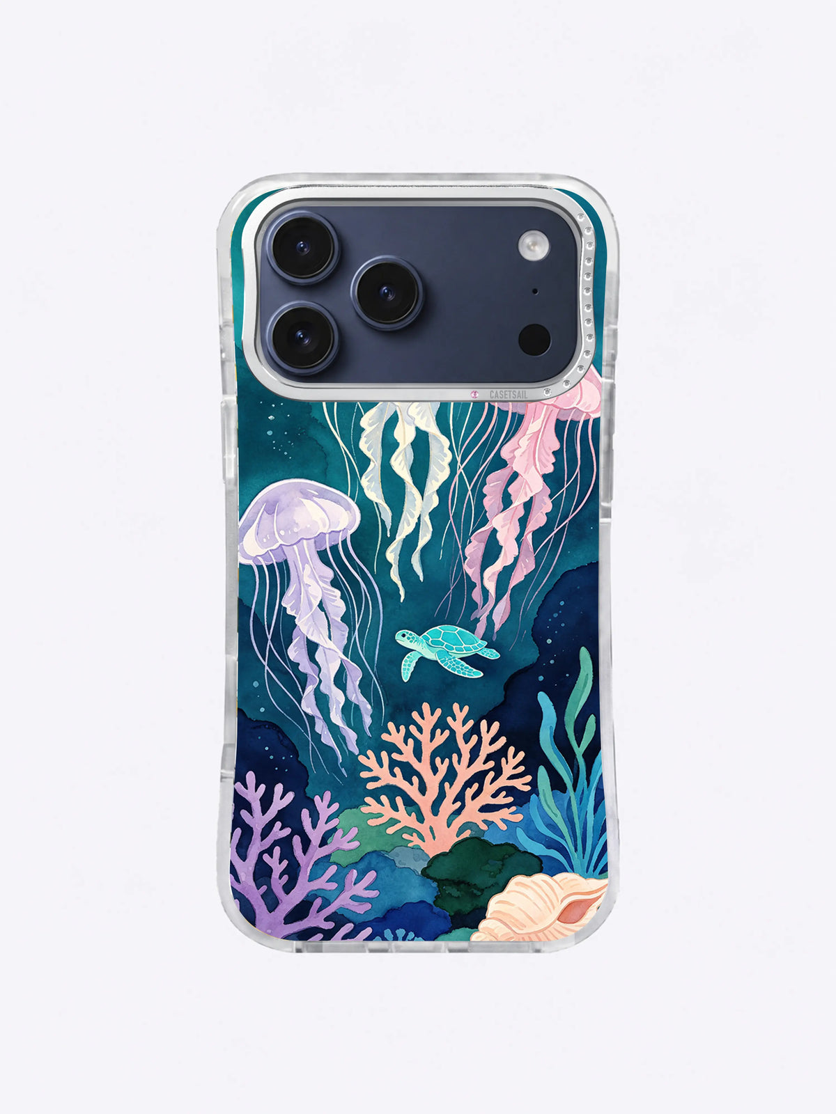 Coral Night Parade jellyfish reef art iPhone case