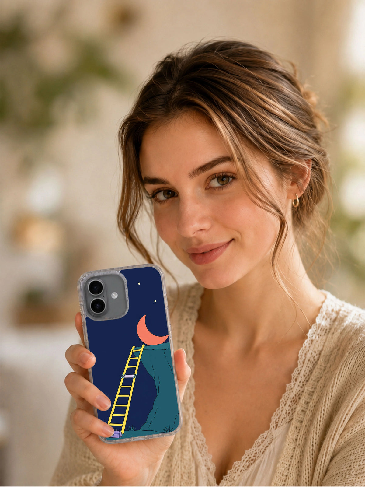Moon Ladder One Rung Missing iPhone 17 Case lifestyle portrait