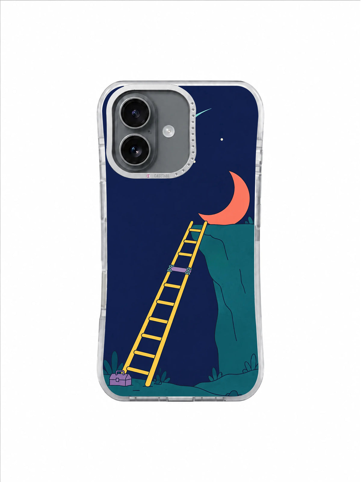 Mint Loop Repair artwork on an iPhone 17 case by Mila Vardon