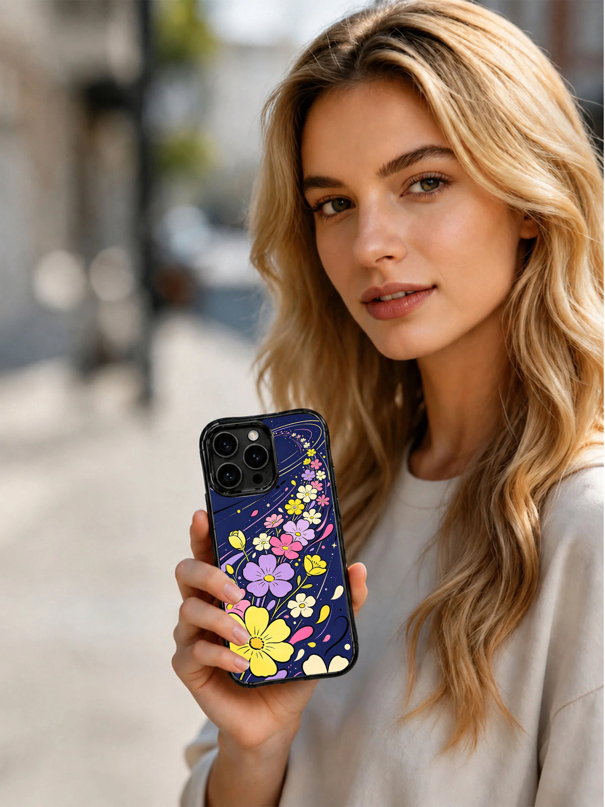 Product or handheld view of the Moon Petal Orbit case