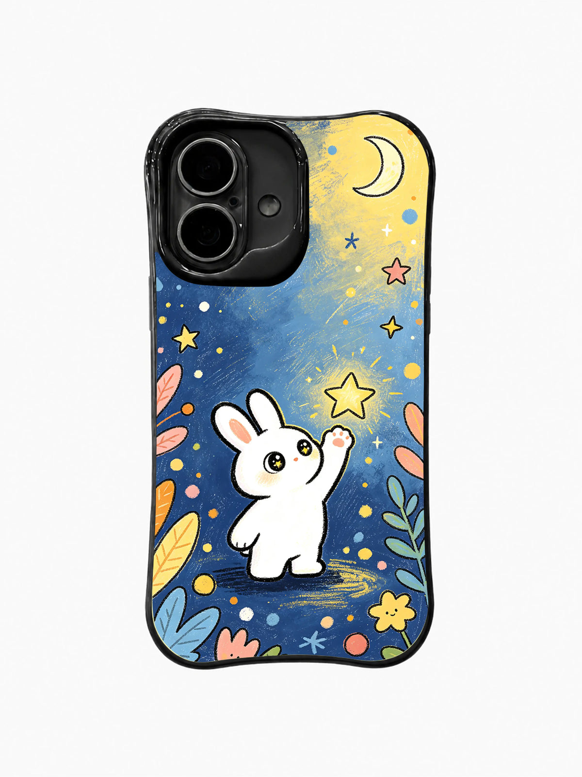 Moonlit Meadow Rabbit pattern iPhone 16 Plus case