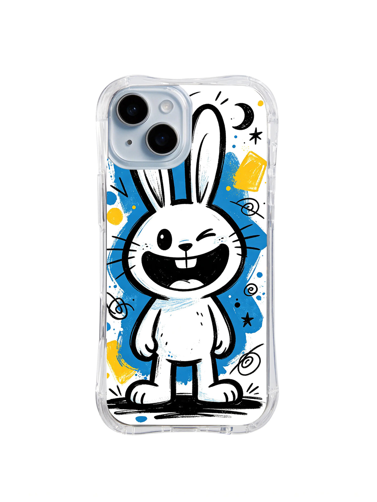 Blue Moon Bunny Wink – Moon Wink Bunny iPhone 13 case by Kito Bramble