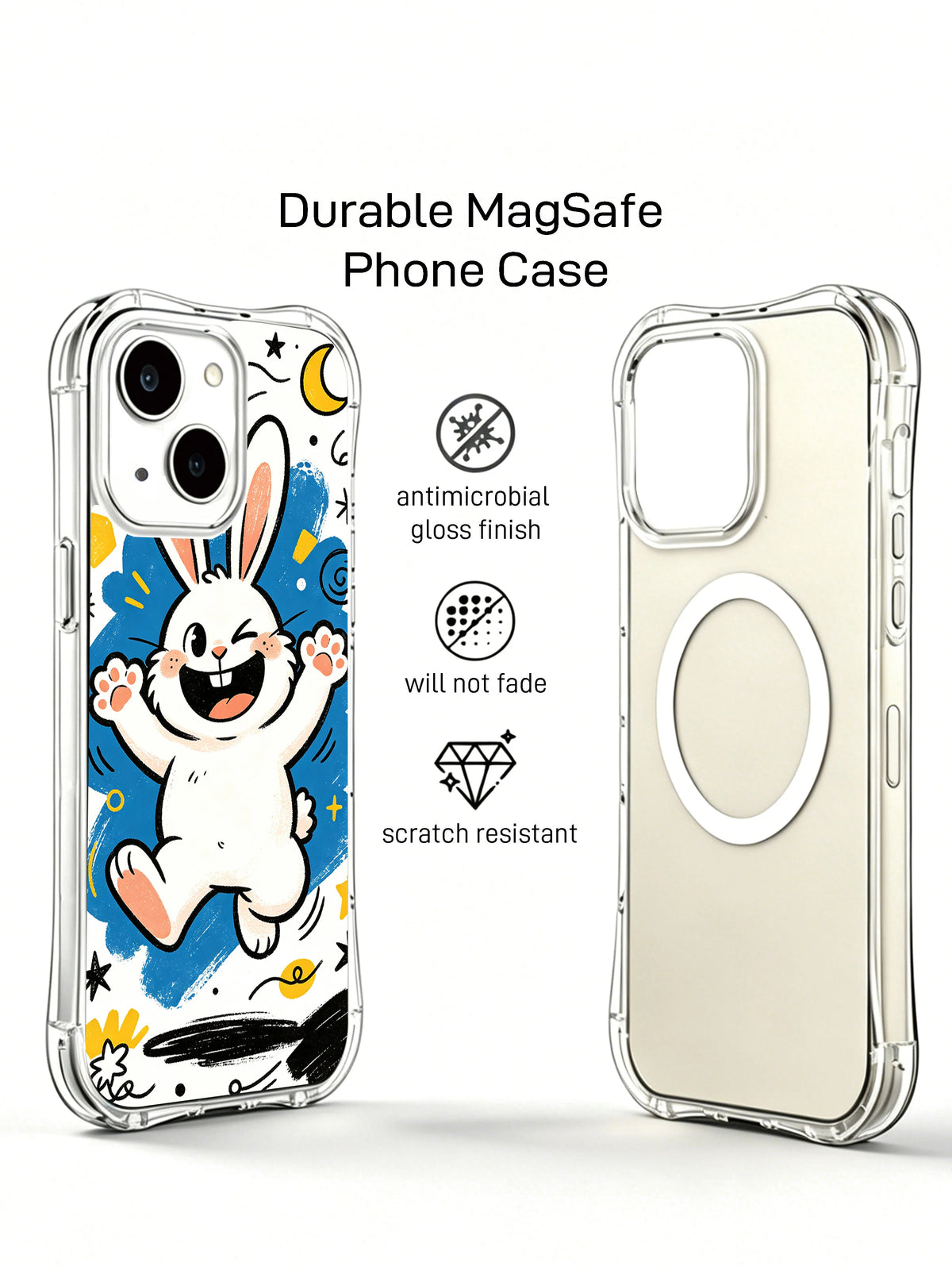 Moon Wink Bunny iPhone 13 case lifestyle commerce view 2
