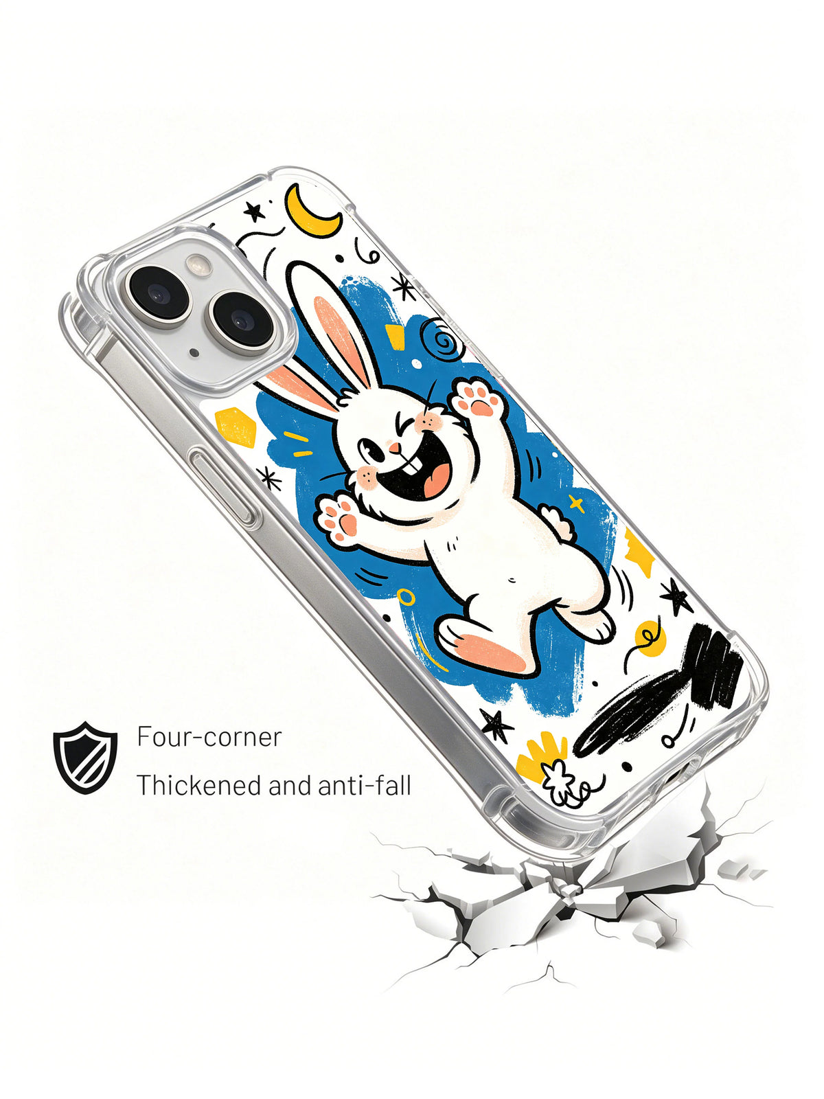 Moon Wink Bunny iPhone 13 case lifestyle commerce view 4
