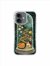 Moonflower Cottage Path botanical artwork on an iPhone case by Vesper Holloway